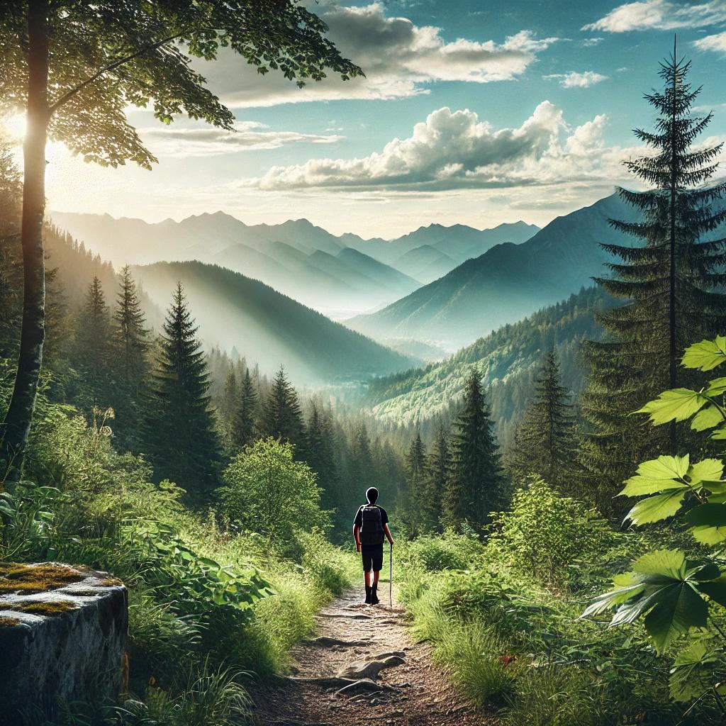 Scenic mountain hiking trail